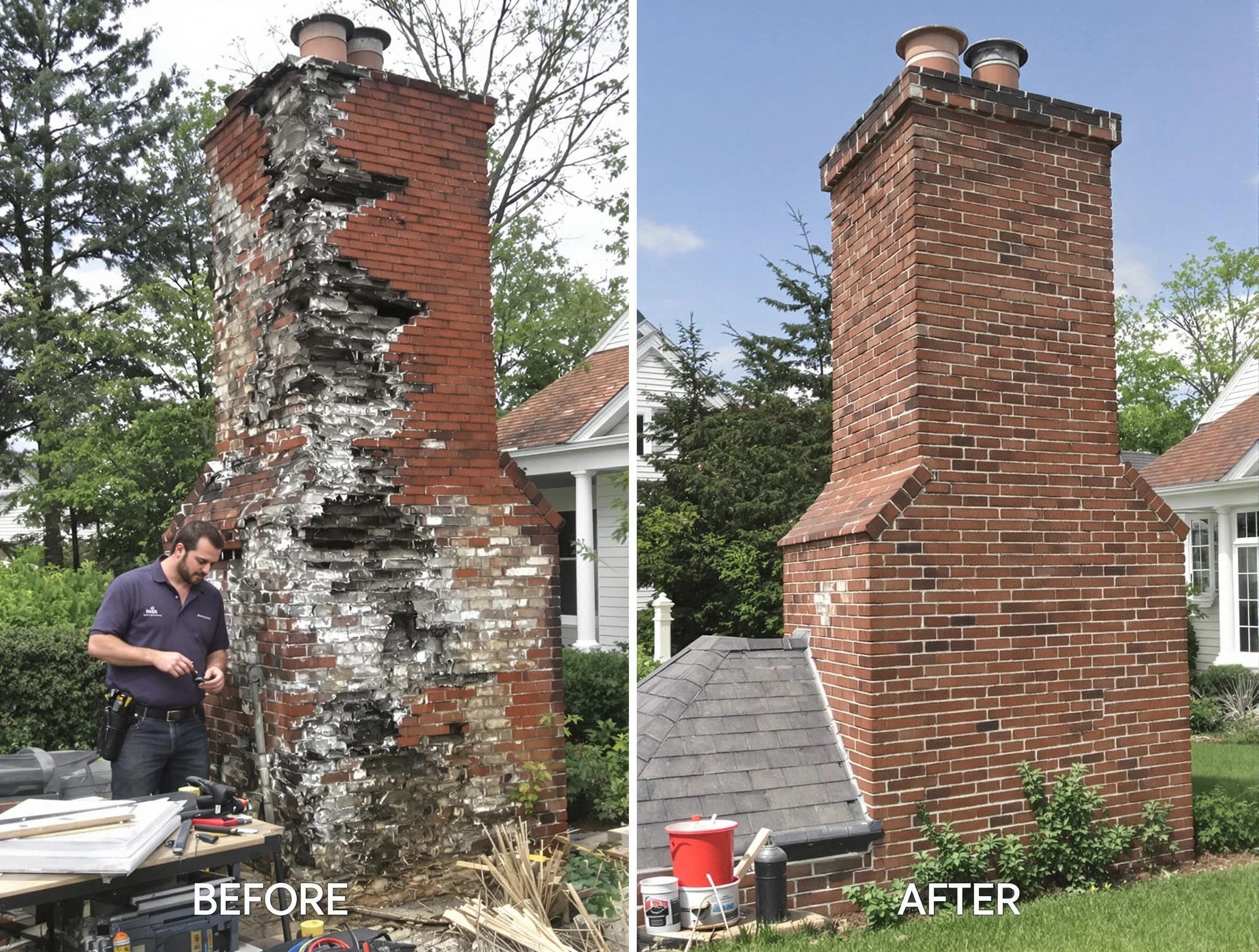 Pleasant Hills Chimney Sweep performing a full chimney restoration in Pleasant Hills, PA