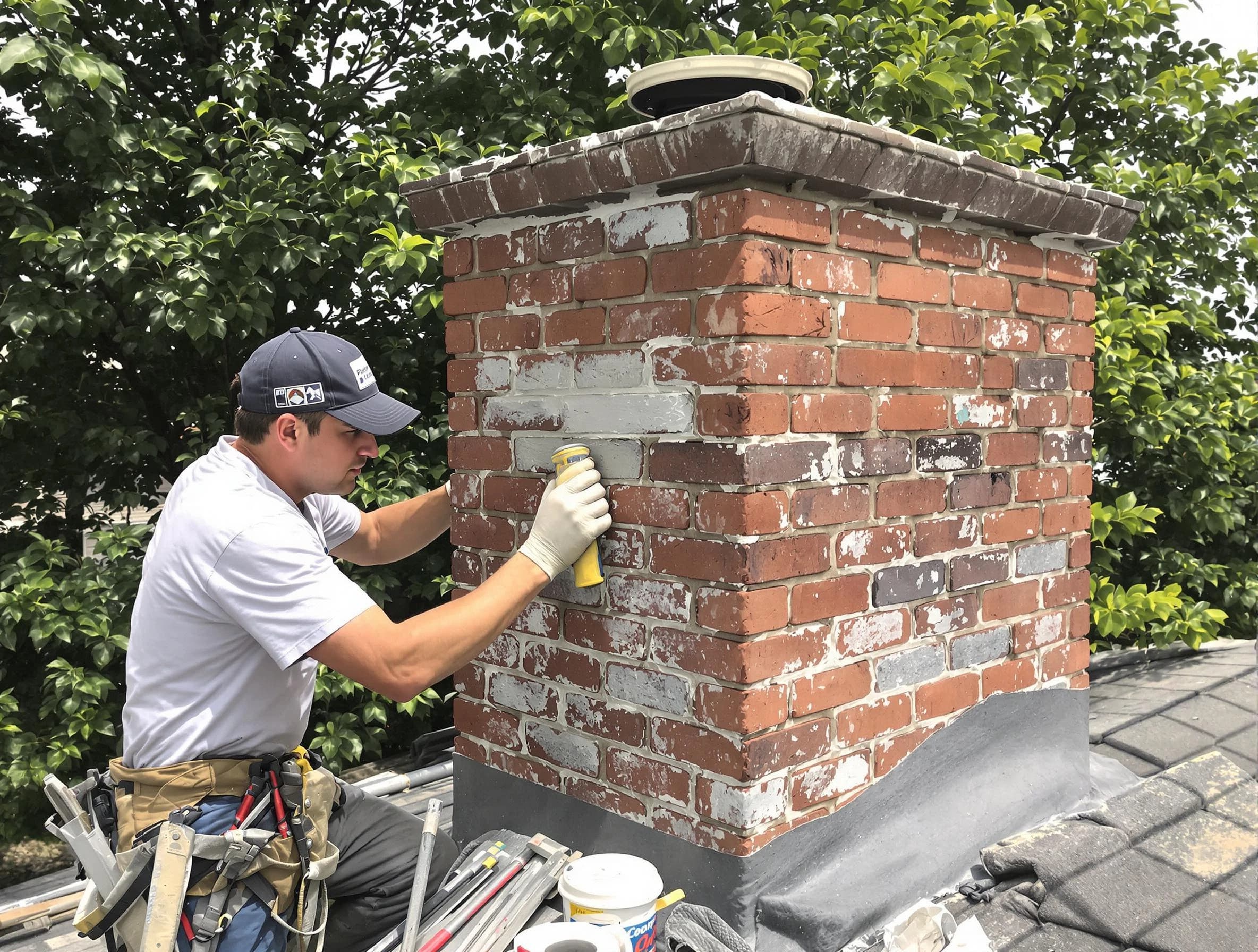 Pleasant Hills Chimney Sweep restoring an aging chimney in Pleasant Hills, PA