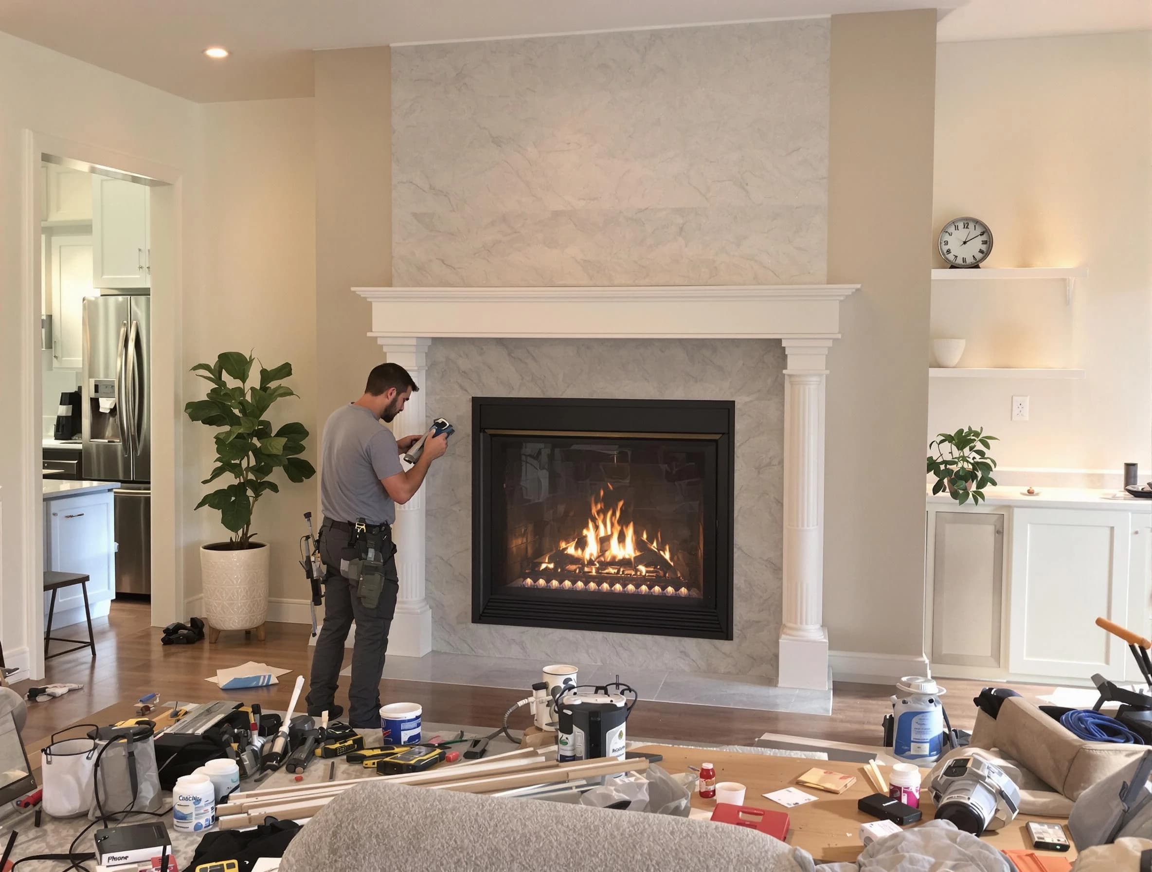 Newly installed fireplace by Pleasant Hills Chimney Sweep in Pleasant Hills, PA