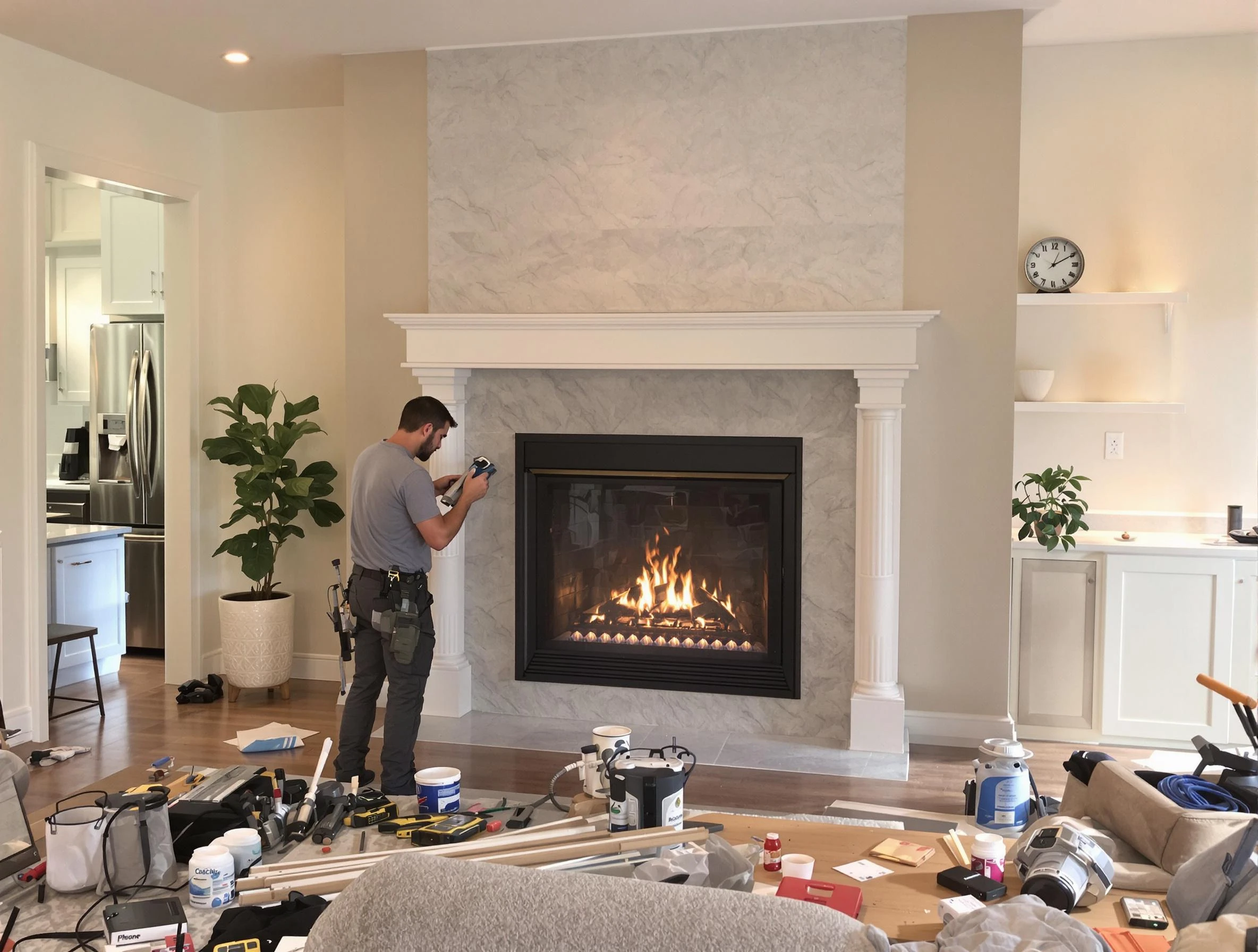 Newly installed fireplace by Pleasant Hills Chimney Sweep in Pleasant Hills, PA