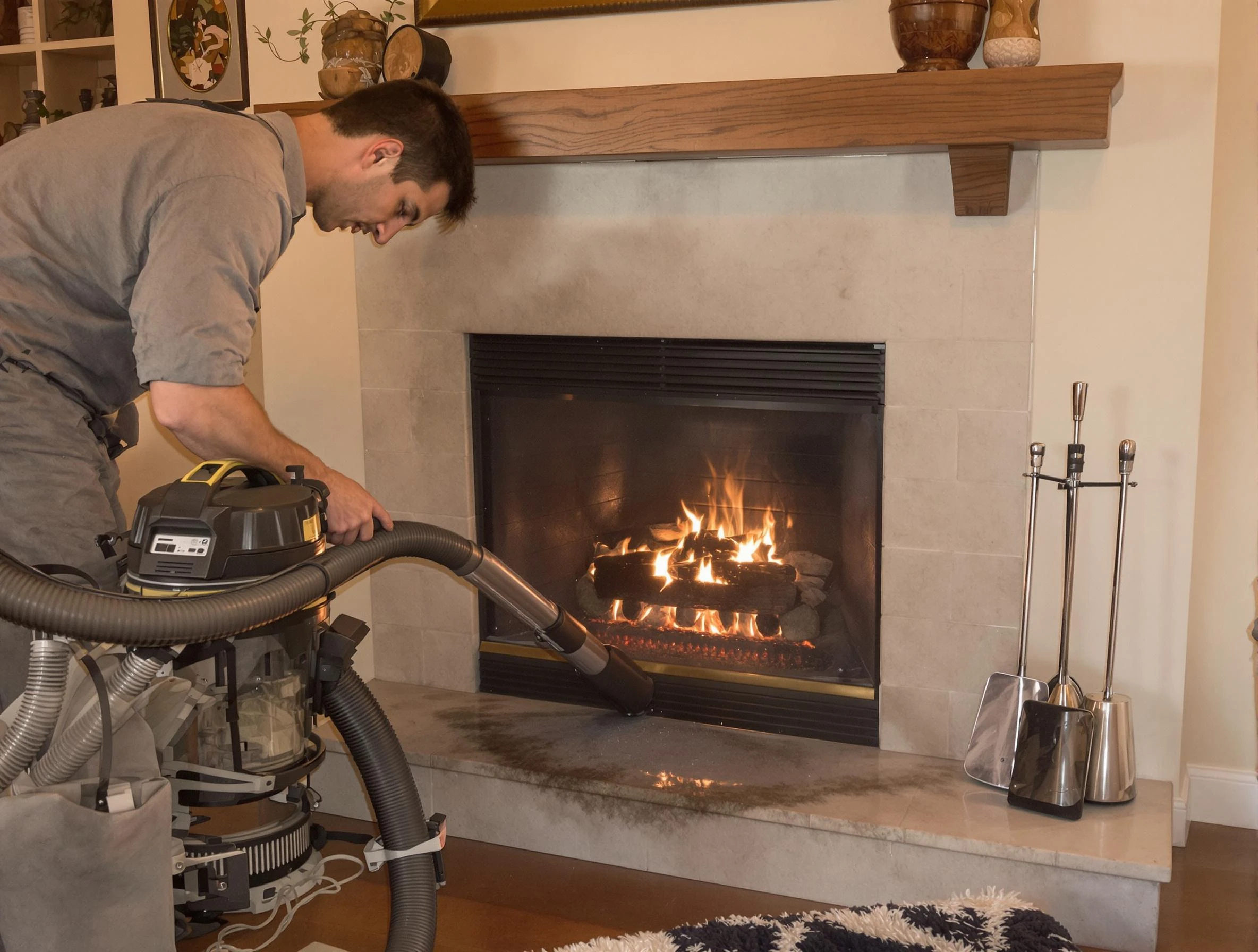 Routine fireplace upkeep by Pleasant Hills Chimney Sweep in Pleasant Hills, PA
